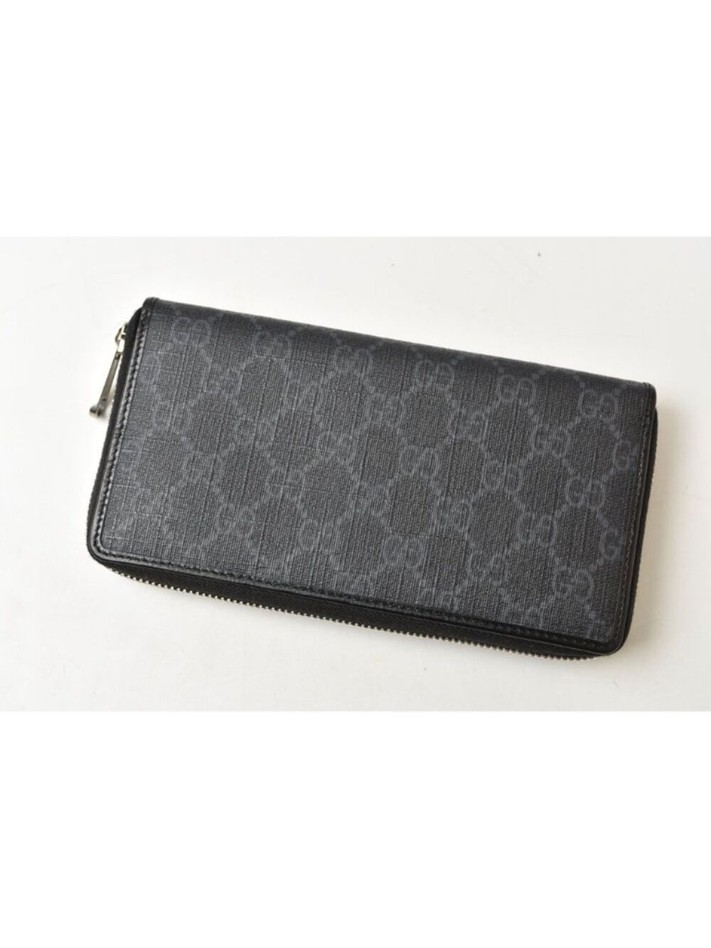 Gucci Wallet Interlocking GG Supreme Zip Around Gray Black - Picture 3 of 14